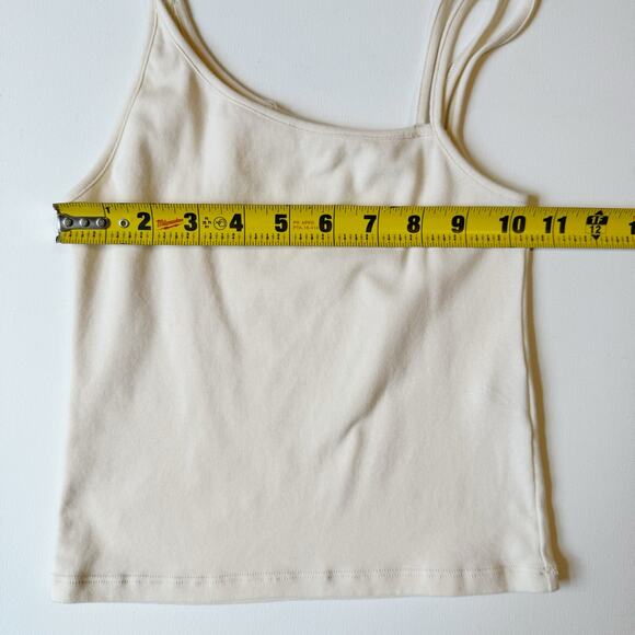 Oak Refined by Oak + Fort Beige Asymmetric Crop Tank Top Women's Small - Picture 5 of 7
